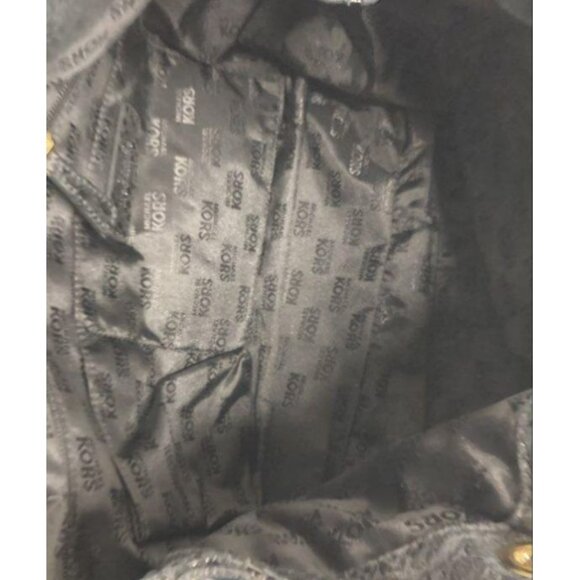 Michael Kors Black Snake Print Leather Tote Bag With Gold Hardware - Picture 3 of 6